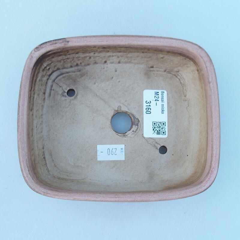 Kerámia bonsai tál 14 x 11,5 x 4,5 cm, rózsaszínű