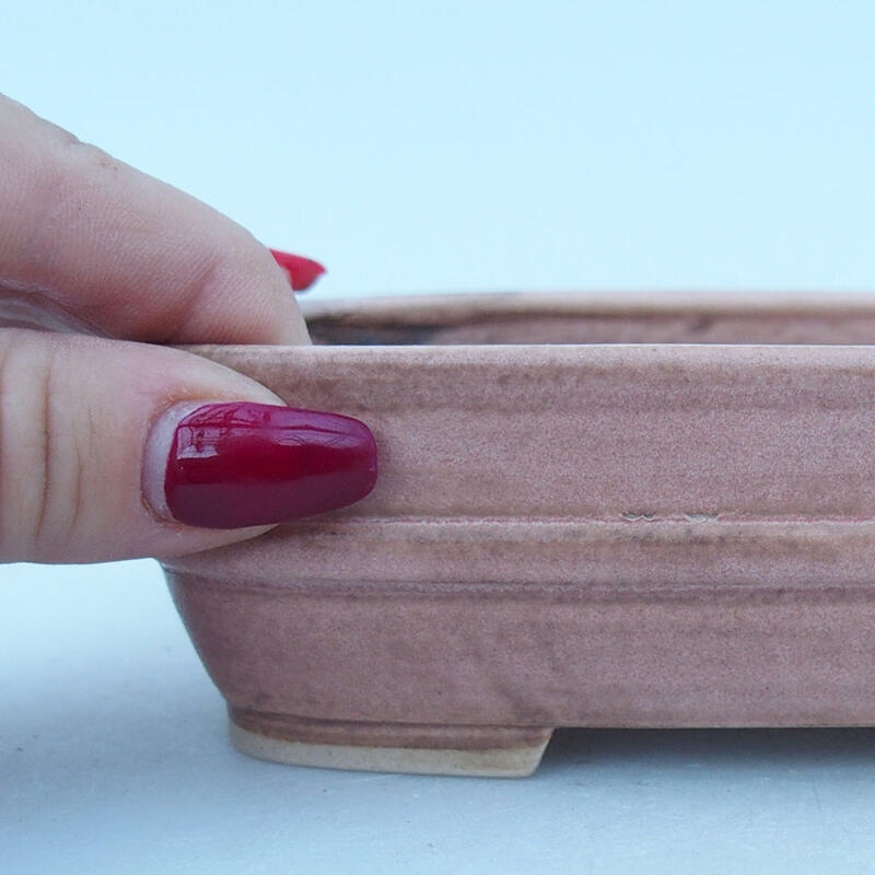 Kerámia bonsai tál 14 x 11,5 x 4,5 cm, rózsaszínű