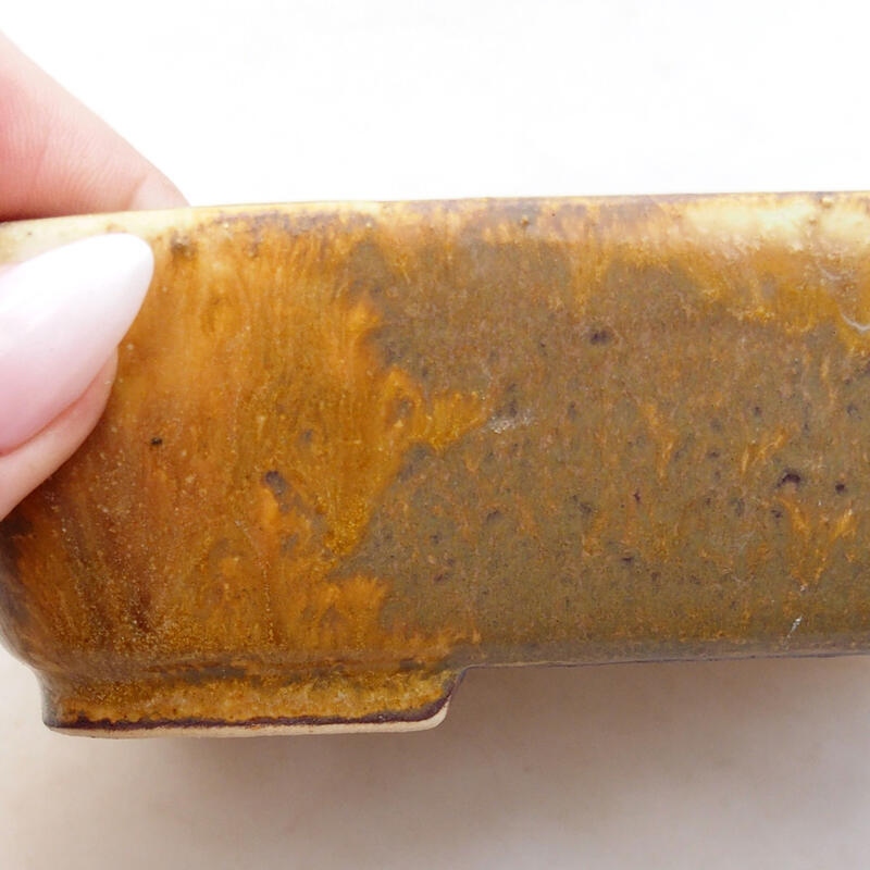 kerámia bonsai tál 14 x 11 x 4 cm, barna