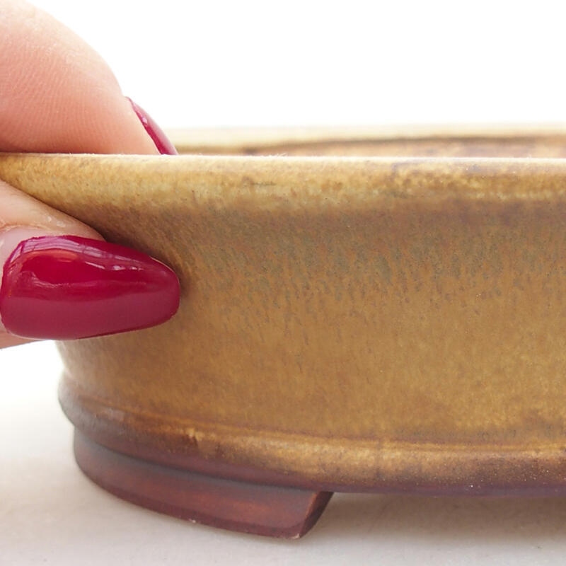 kerámia bonsai tál 14 x 12,5 x 4 cm, zöld