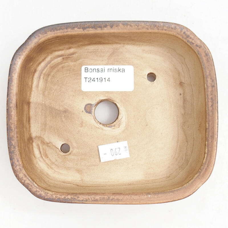 kerámia bonsai tál 14 x 12 x 4 cm, rózsaszínű