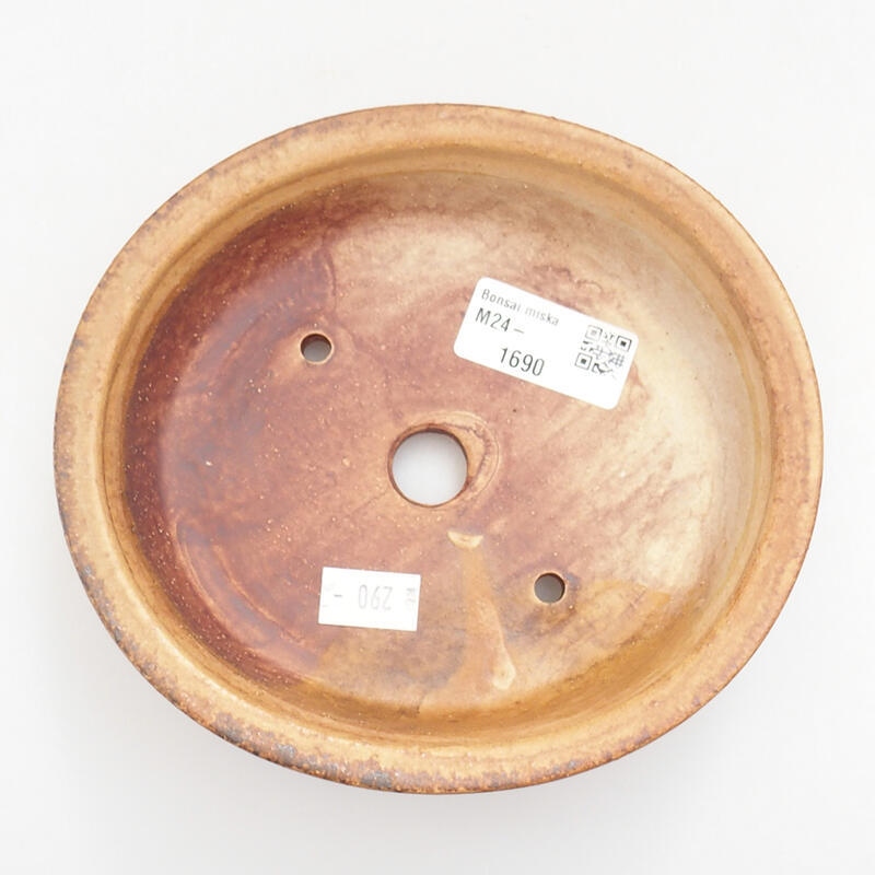 Kerámia bonsai tál 14 x 13 x 4 cm, narancssárga