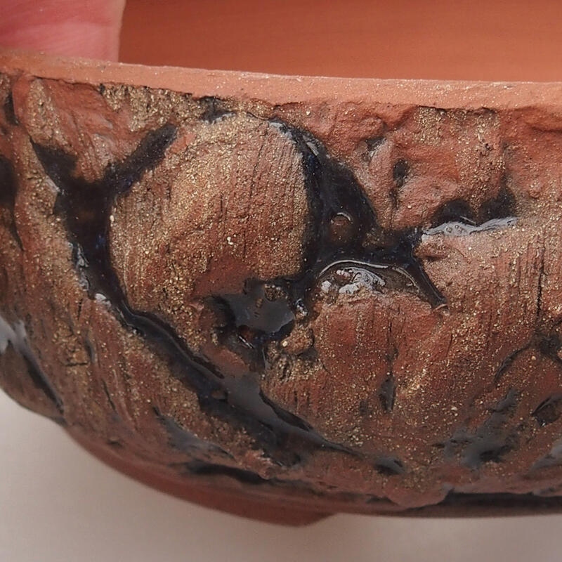 kerámia bonsai tál 14 x 14 x 4,5 cm, barna