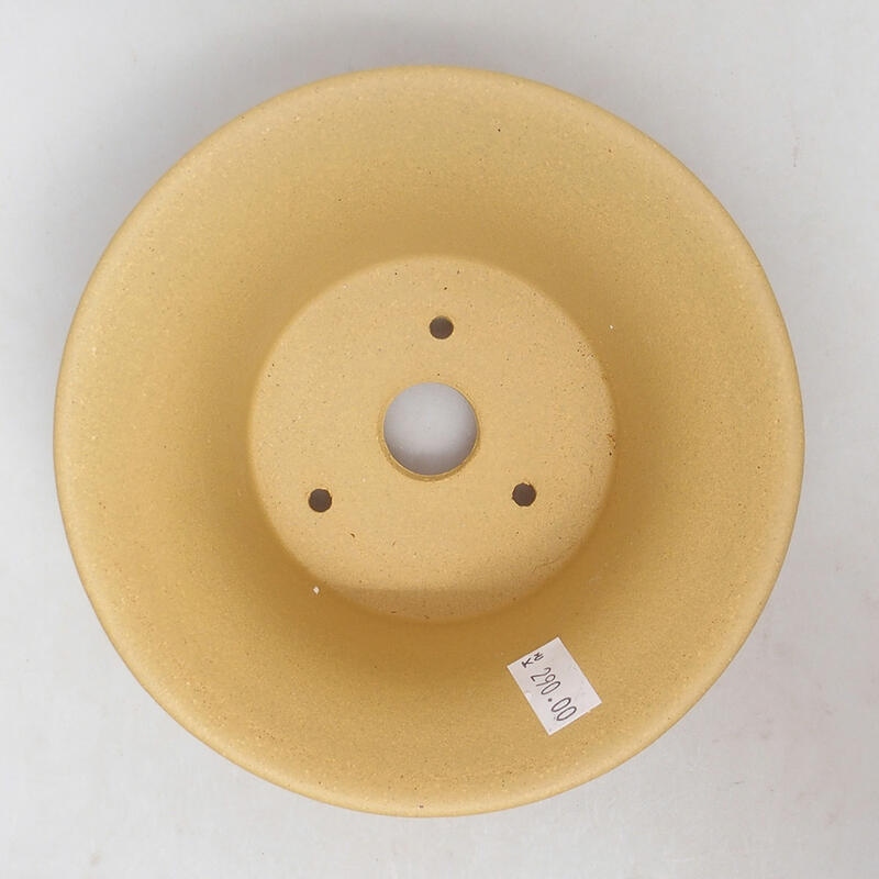 kerámia bonsai tál 14 x 14 x 6,5 cm, okkersárga színű