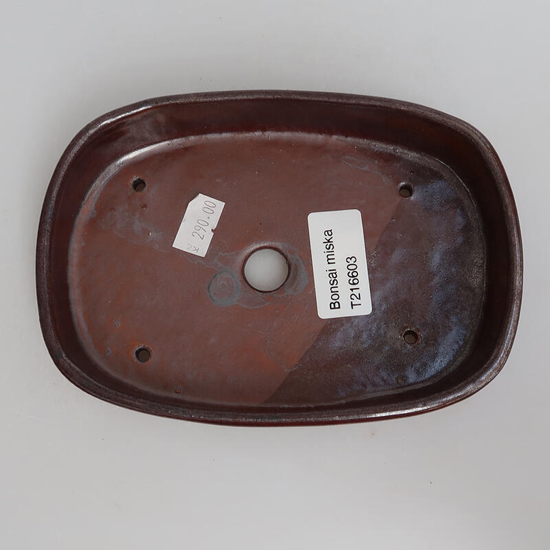 kerámia bonsai tál 15,5 x 11 x 3 cm, barna