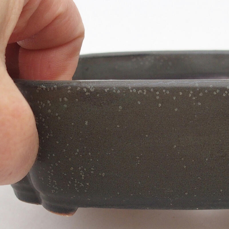 kerámia bonsai tál 15,5 x 11 x 4 cm, szürke