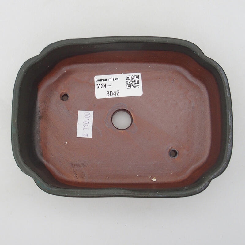 kerámia bonsai tál 15,5 x 11 x 4 cm, szürke
