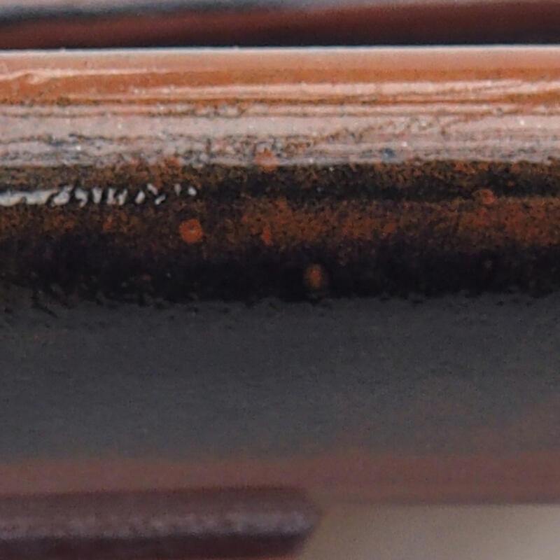 kerámia bonsai tál 15,5 x 12,5 x 3 cm, barna-fekete színben