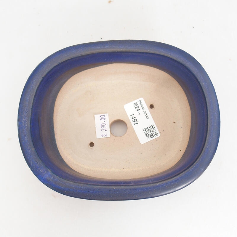 kerámia bonsai tál 15,5 x 12 x 6 cm, kék színben