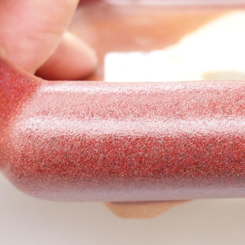 kerámia bonsai tál 15,5 x 14 x 3,5 cm, piros színű