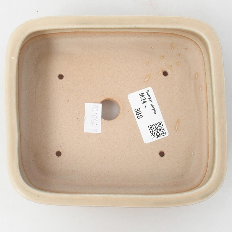 kerámia bonsai tál 15 x 12,5 x 4,5 cm, bézs színben