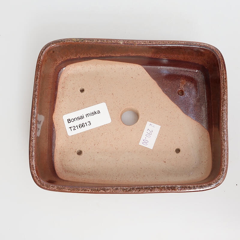 kerámia bonsai tál 15 x 12 x 4,5 cm, barna