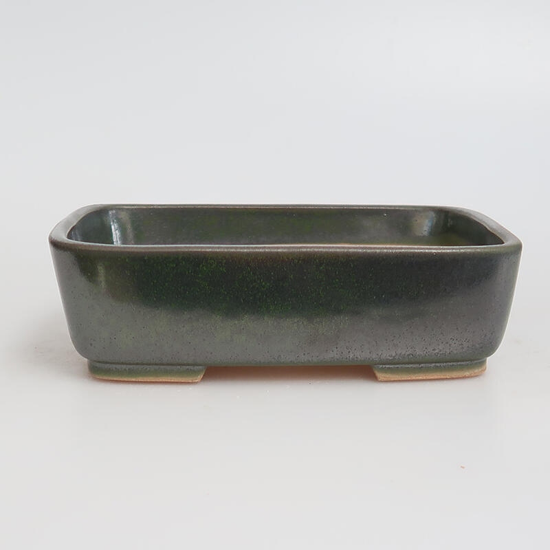 kerámia bonsai tál 15 x 12 x 4,5 cm, zöld