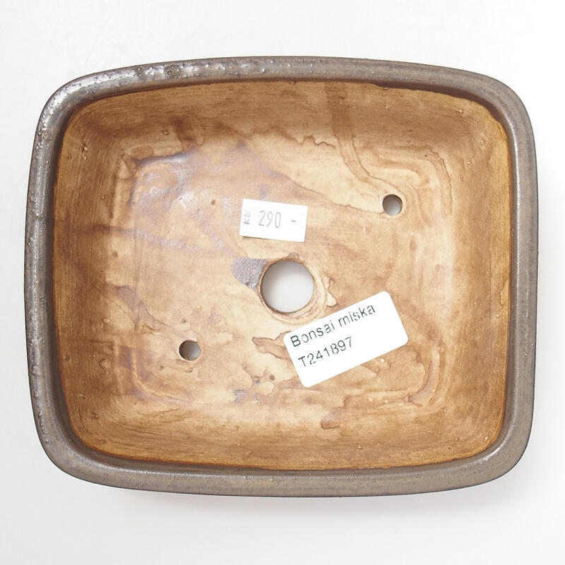 kerámia bonsai tál 15 x 13 x 5 cm, barna