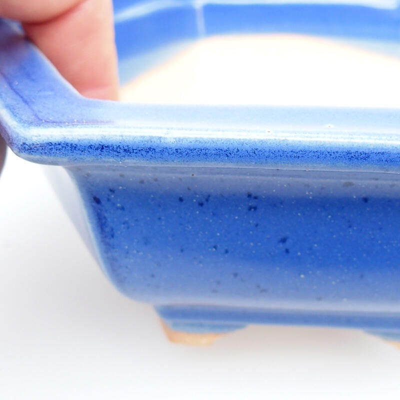 kerámia bonsai tál 15 x 14 x 5,5 cm, kék színben