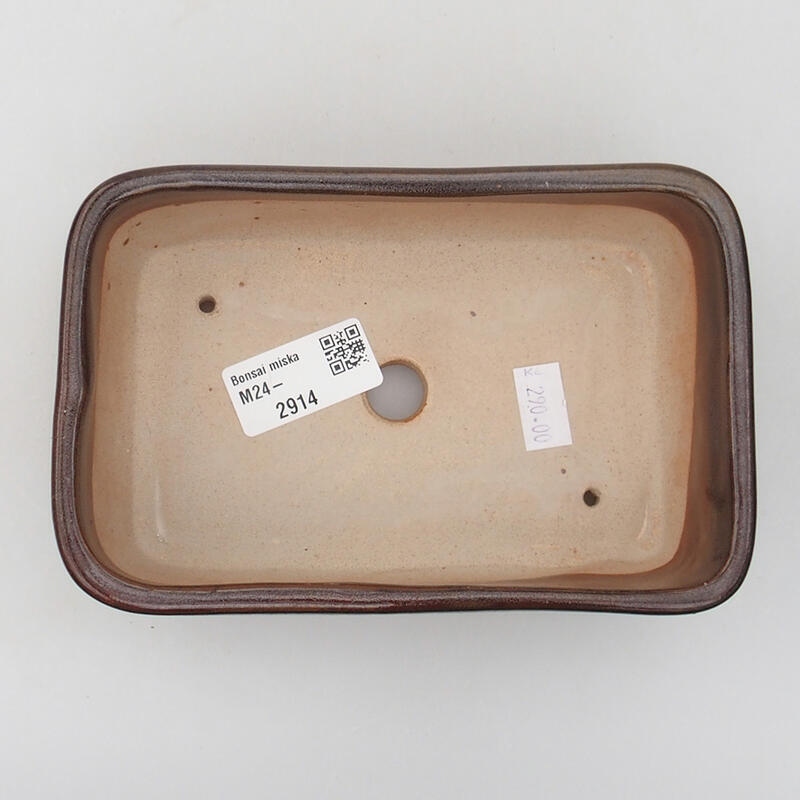 kerámia bonsai tál 16 x 10 x 5 cm, barna