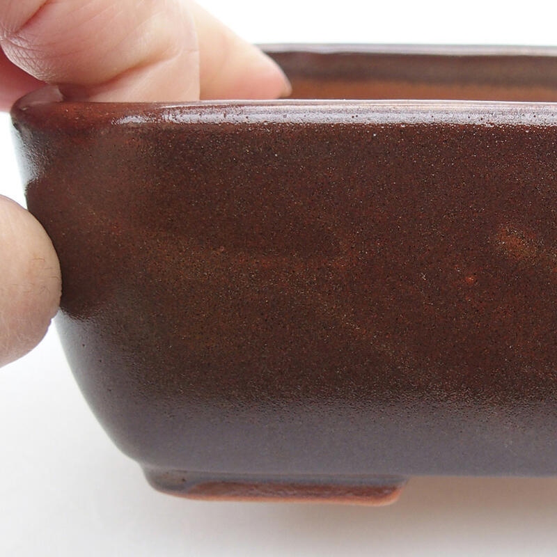 kerámia bonsai tál 16 x 10 x 5 cm, barna