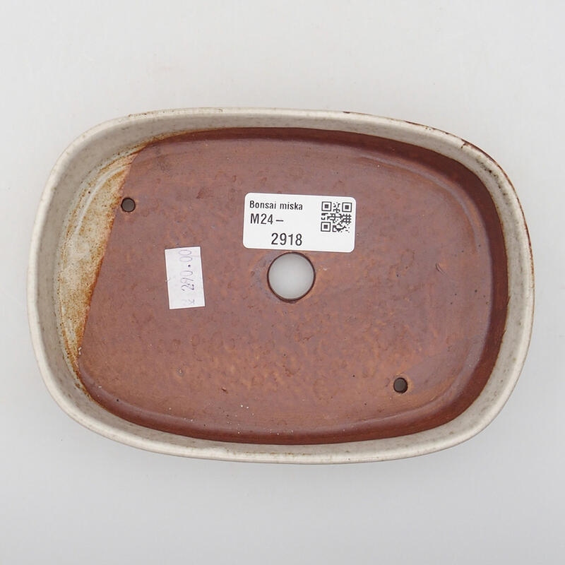 kerámia bonsai tál 16 x 11 x 3 cm, bézs színben
