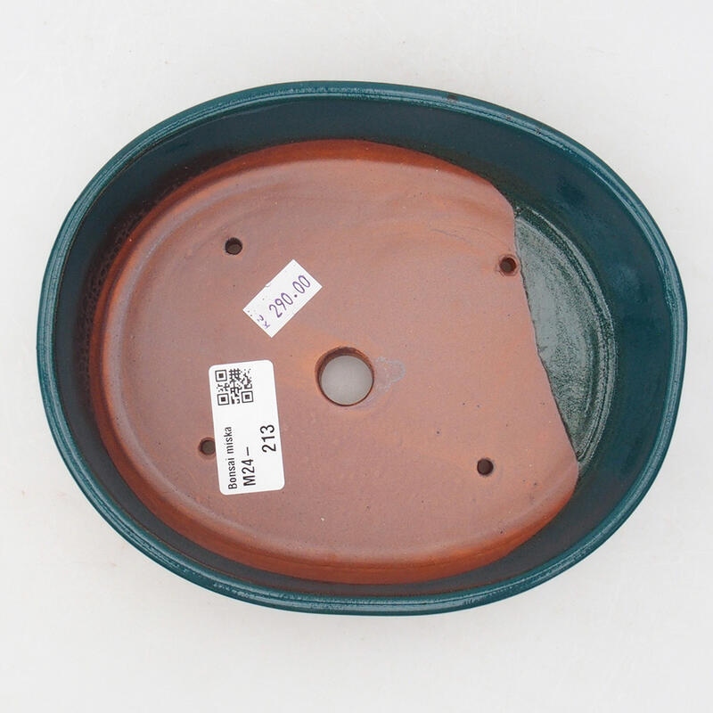 Bonsai kerámia tál 17,5 x 14,5 x 4 cm, zöld