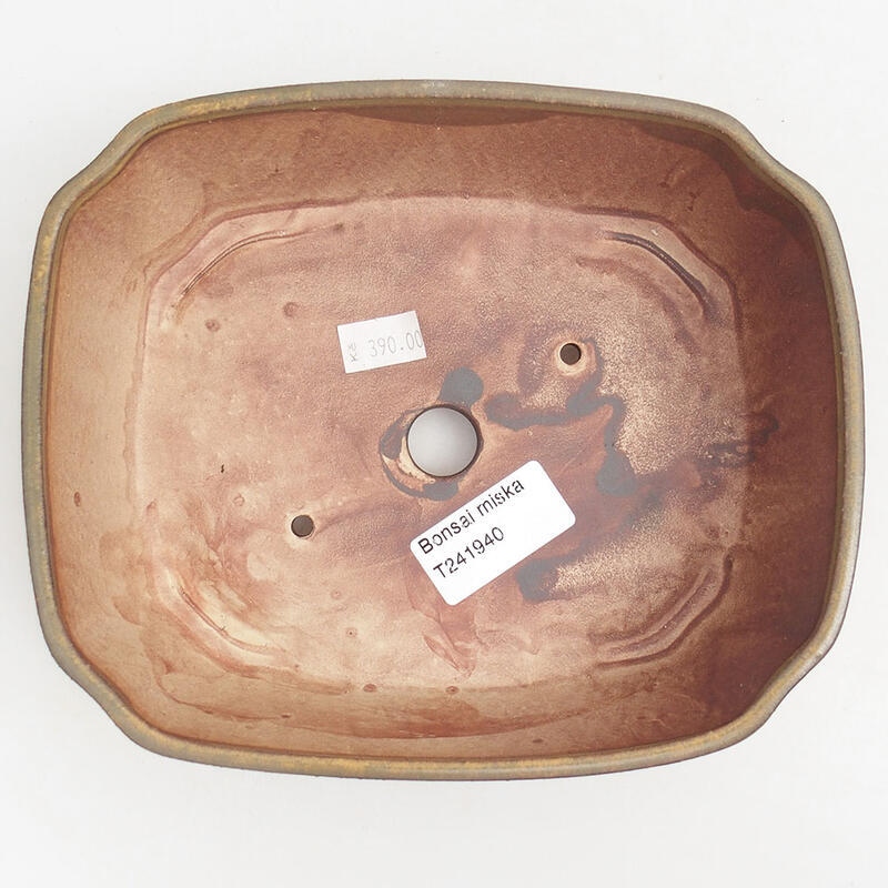 Kerámia bonsai tál 17,5 x 14,5 x 5,5 cm, barna