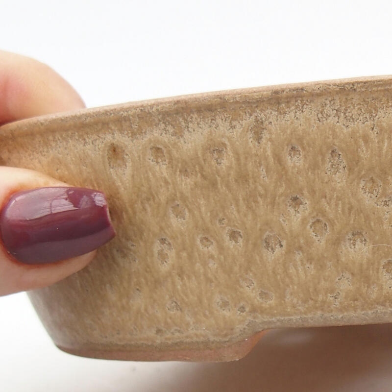 kerámia bonsai tál 17,5 x 14 x 4 cm, bézs színben