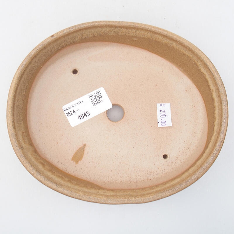 kerámia bonsai tál 17,5 x 14 x 4 cm, bézs színben