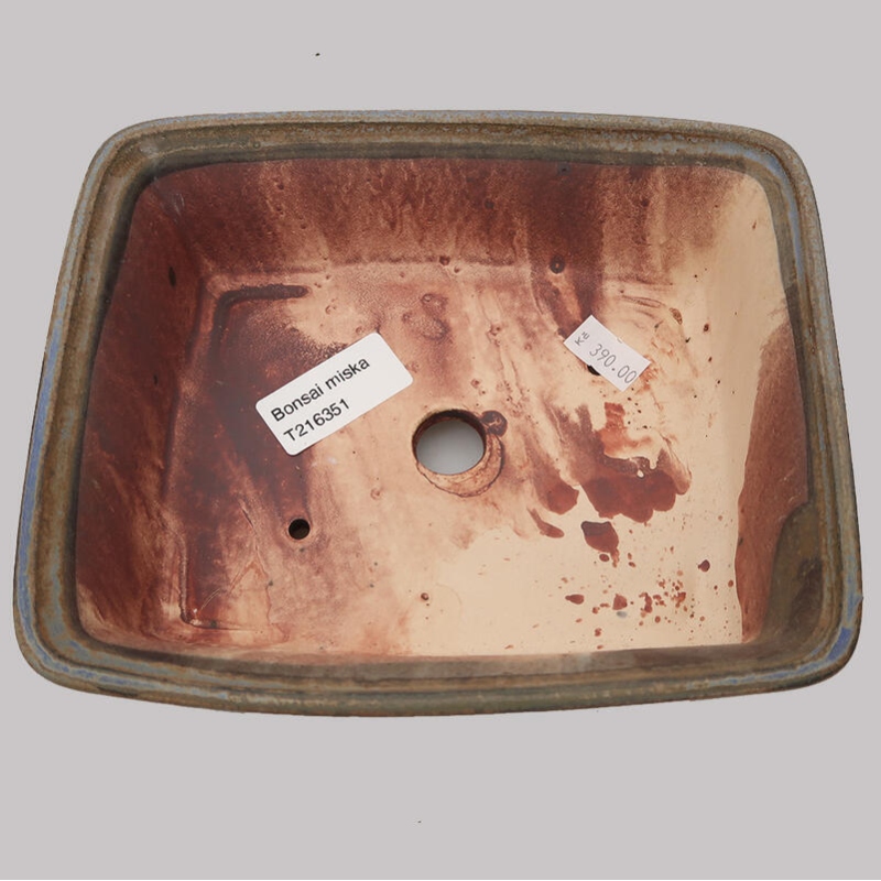 kerámia bonsai tál 17,5 x 14 x 5,5 cm, kék színben