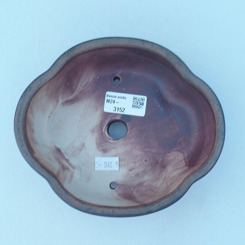 kerámia bonsai tál 17,5 x 15 x 5,5 cm, barna