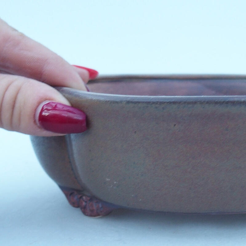 kerámia bonsai tál 17,5 x 15 x 5,5 cm, barna