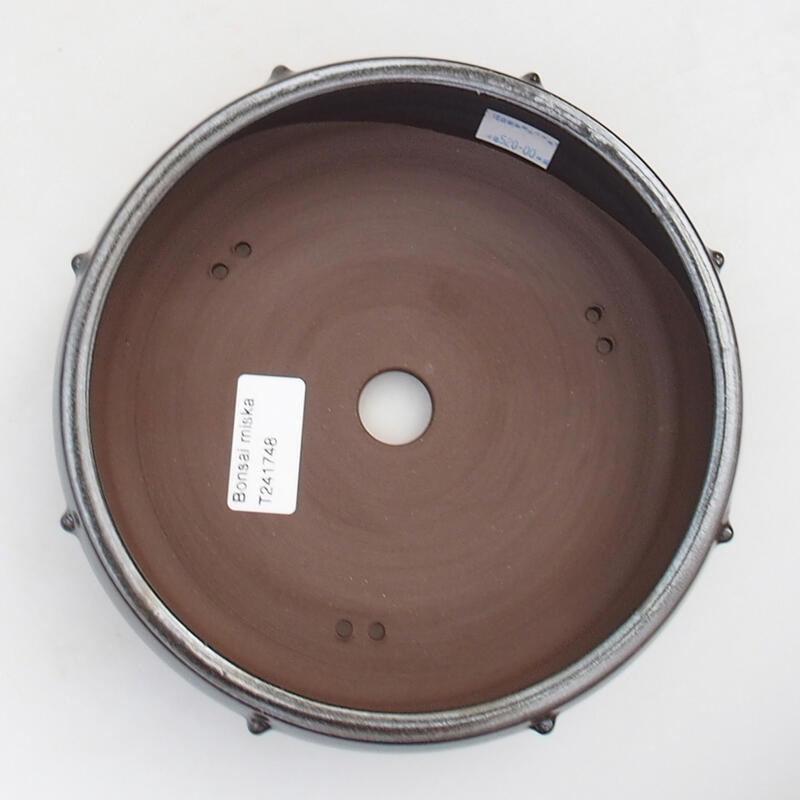 Kerámia bonsai tál 17,5 x 17,5 x 6 cm, fém színben
