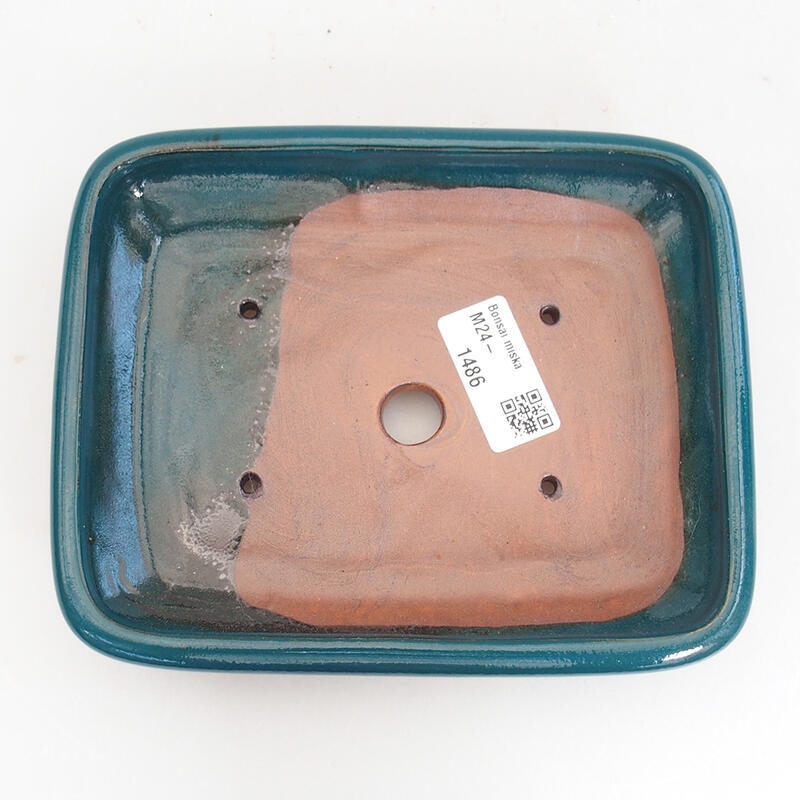 Bonsai kerámia tál 17 x 13,5 x 3,5 cm, zöld