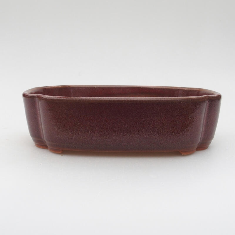 kerámia bonsai tál 18,5 x 13,5 x 5 cm, barna