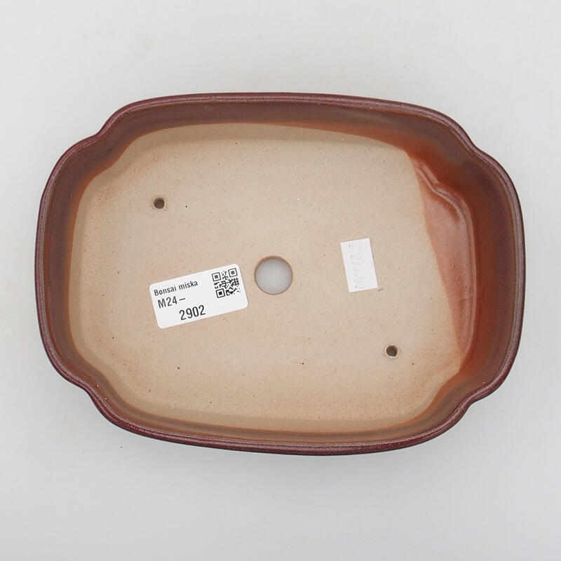 kerámia bonsai tál 18,5 x 13,5 x 5 cm, barna