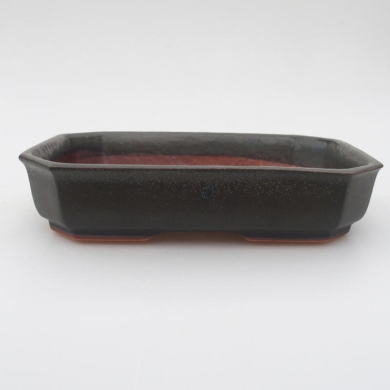 kerámia bonsai tál 18 x 13,5 x 4 cm, szürke