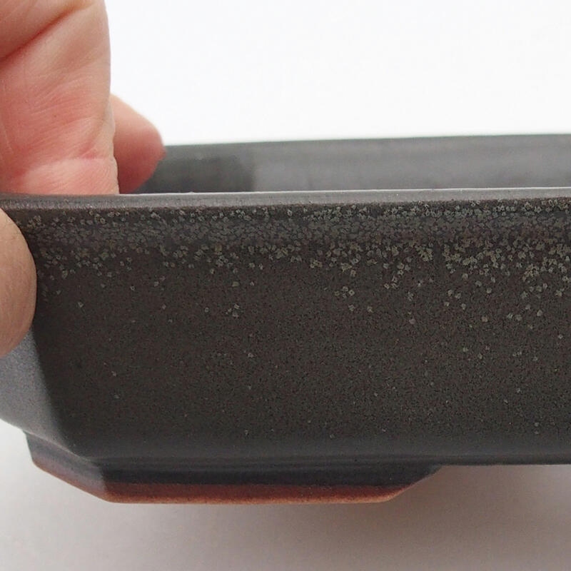 kerámia bonsai tál 18 x 13,5 x 4 cm, szürke