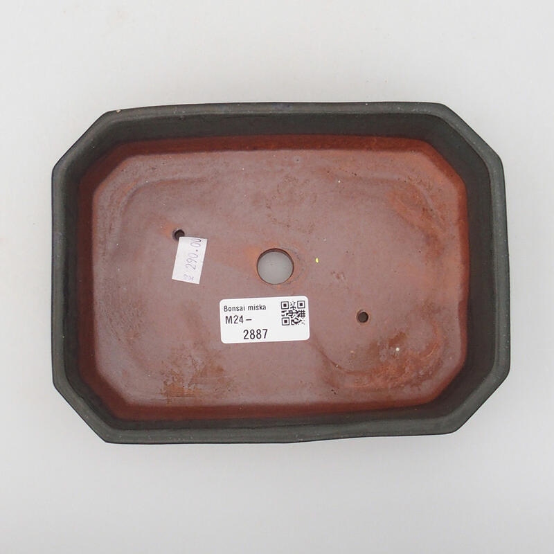 kerámia bonsai tál 18 x 13,5 x 4 cm, szürke