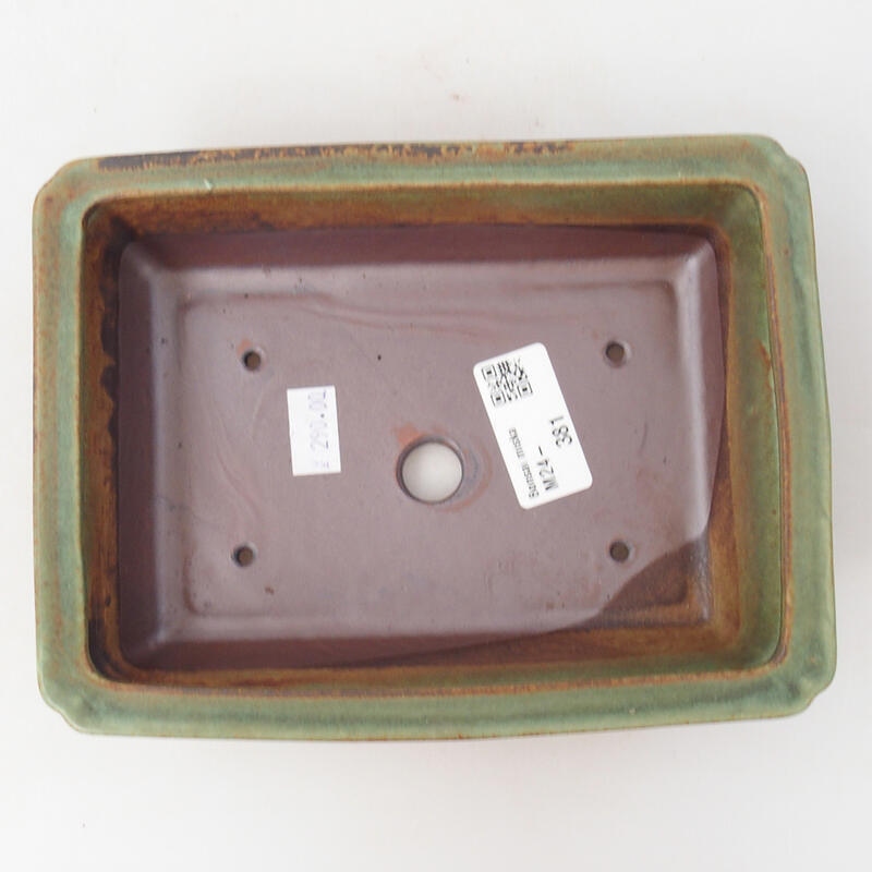 kerámia bonsai tál 18 x 13,5 x 4 cm, zöld