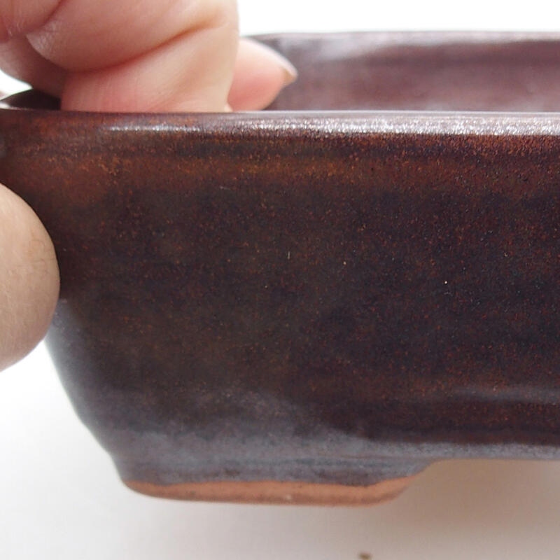 kerámia bonsai tál 18 x 13 x 4,5 cm, barna