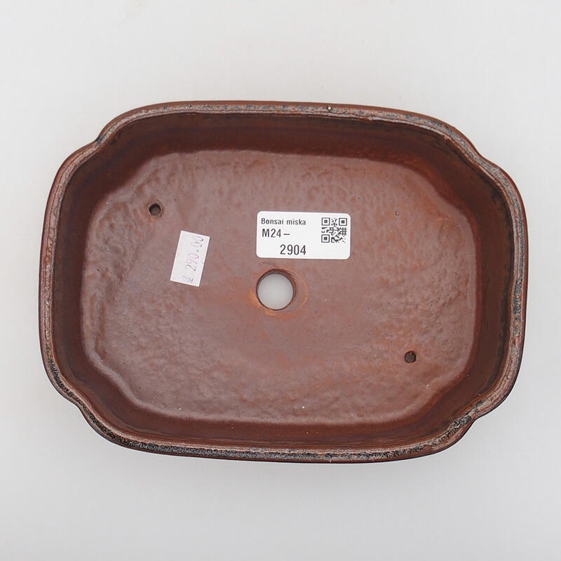 kerámia bonsai tál 18 x 13 x 5 cm, barna-fekete színben