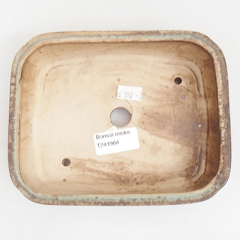 kerámia bonsai tál 18 x 14,5 x 4,5 cm, zöld