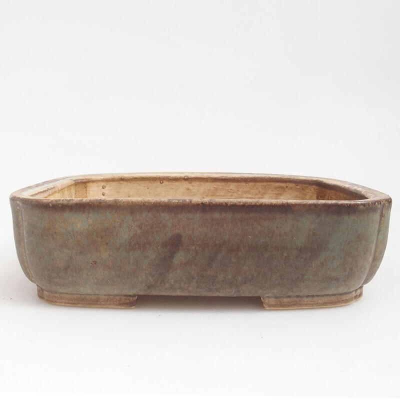 kerámia bonsai tál 18 x 14,5 x 4,5 cm, zöld