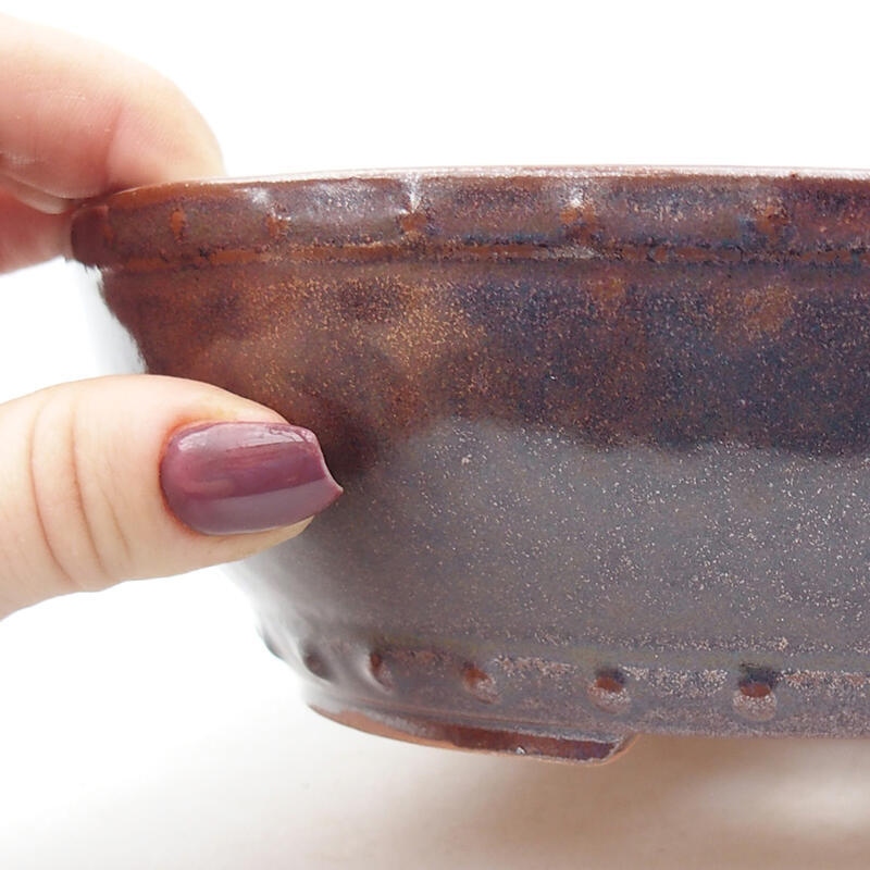 kerámia bonsai tál 18 x 18 x 5,5 cm, barna