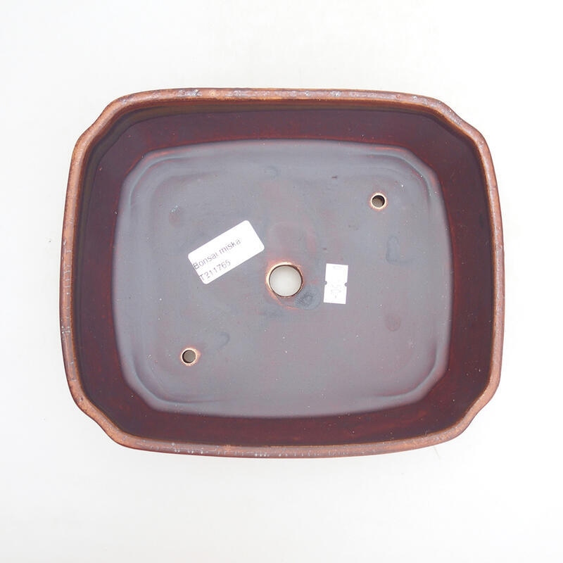 kerámia bonsai tál 20,5 x 17,5 x 6 cm, barna