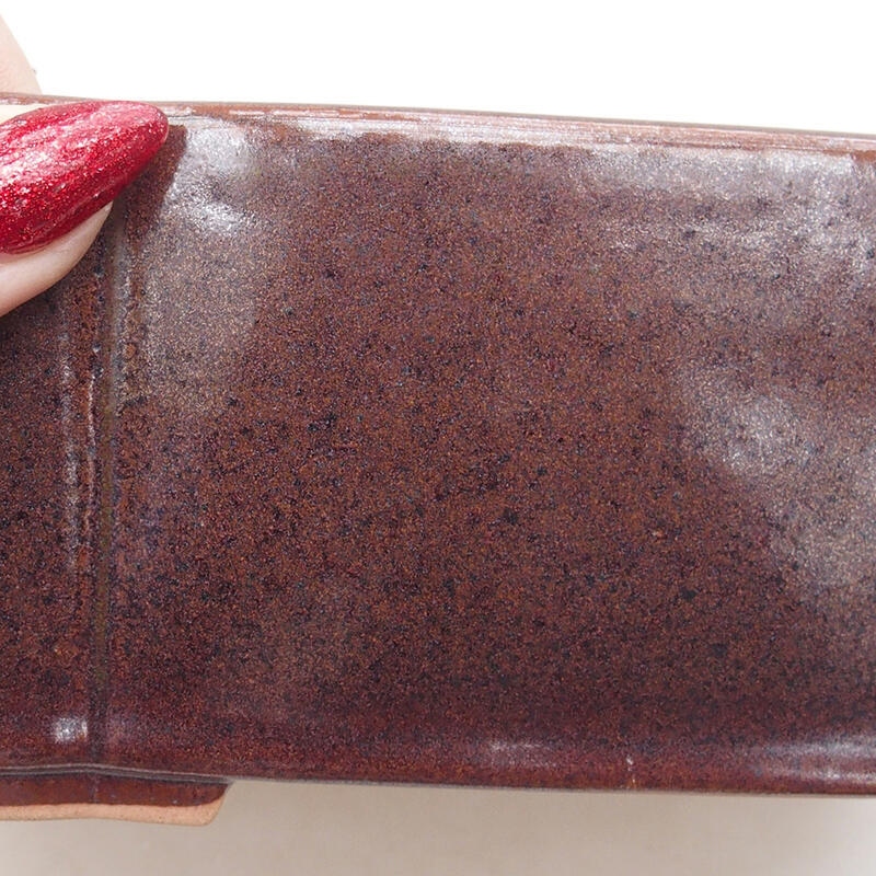 kerámia bonsai tál 20,5 x 17,5 x 7 cm, barna