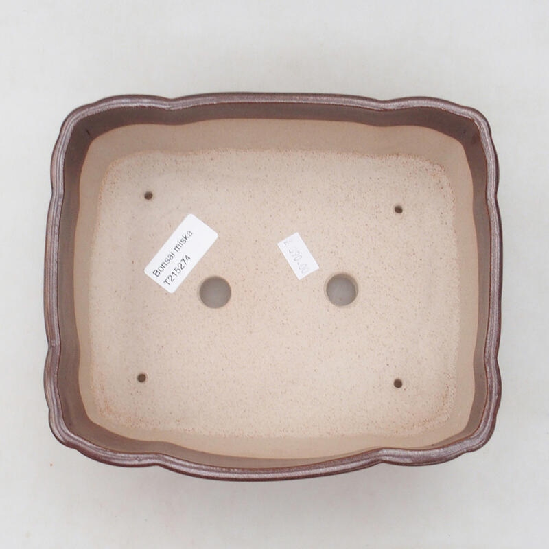 kerámia bonsai tál 20,5 x 17,5 x 7 cm, barna