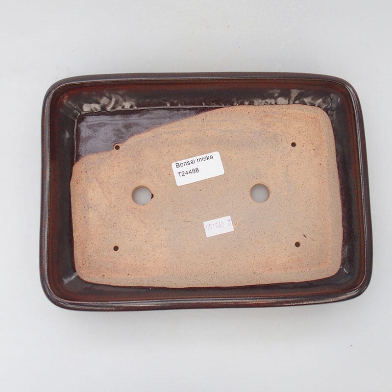 kerámia bonsai tál 23,5 x 17 x 4 cm, barna