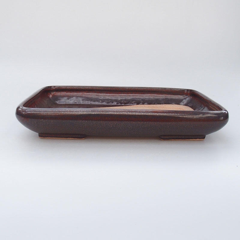 kerámia bonsai tál 23,5 x 17 x 4 cm, barna