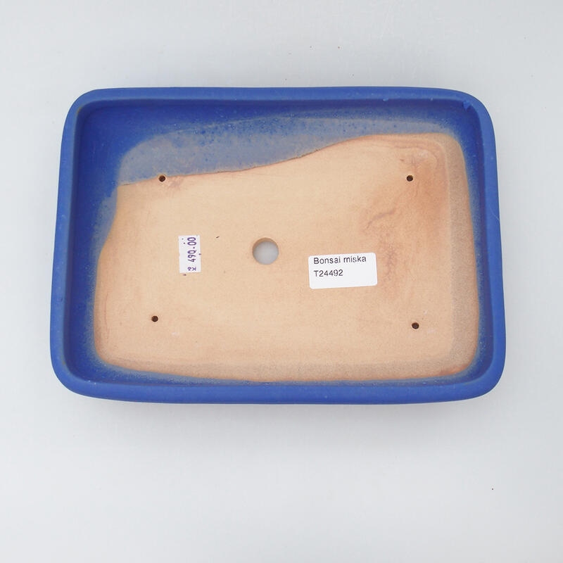 kerámia bonsai tál 23,5 x 17 x 4 cm, kék színben