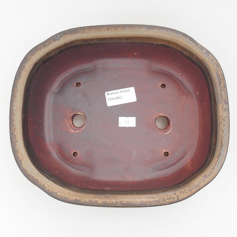 kerámia bonsai tál 25,5 x 22 x 7,5 cm, barna