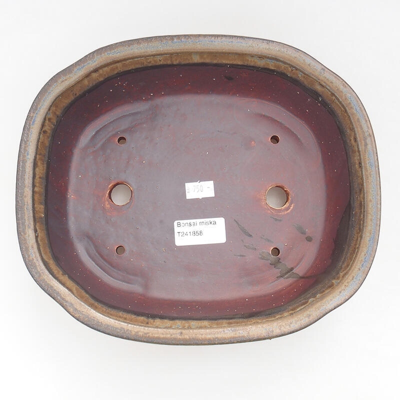 kerámia bonsai tál 25,5 x 22 x 7,5 cm, barna